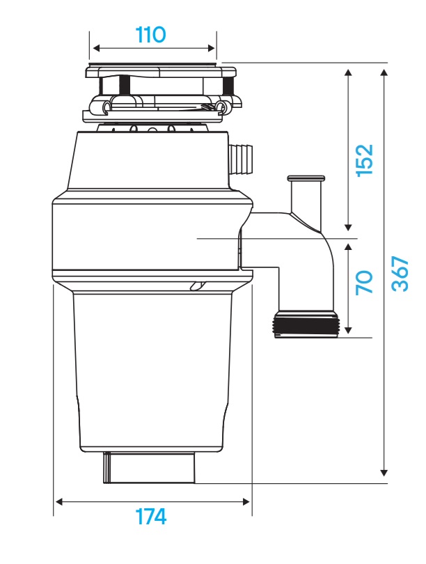 Измельчитель пищевых отходов Kuchenstern MüHLE 370