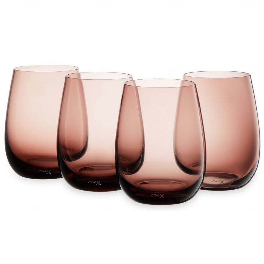 4 стакана для воды Nude Glass Colored U Set Caramel 1107071-4