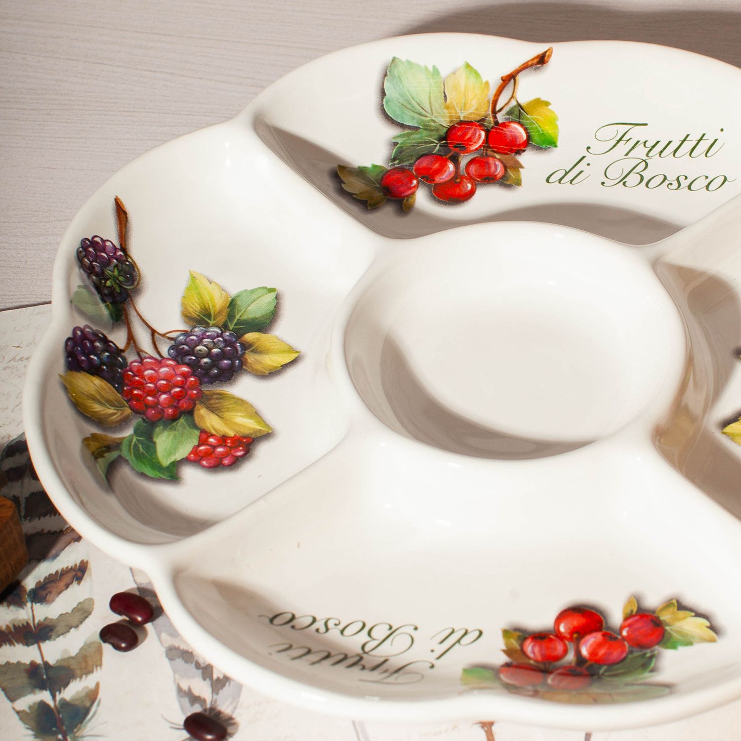 Менажница Nuova Cer Frutti di Bosco Antipastiera piccola 6019-FBO