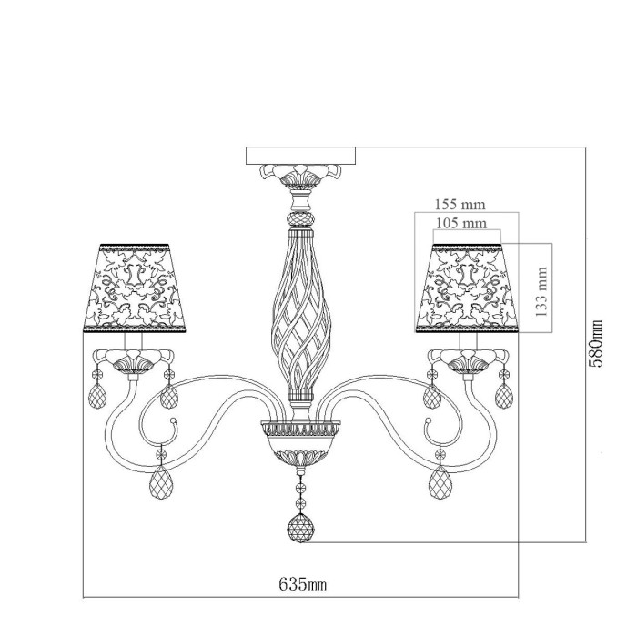 Люстра потолочная MW-Light Augustine Ceiling Chandelier 419010805