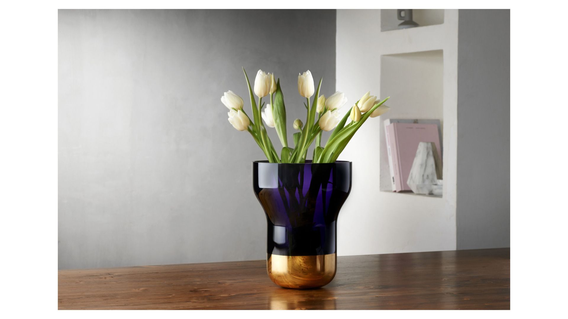 Ваза Nude Glass Contour Purple Gold 1091746