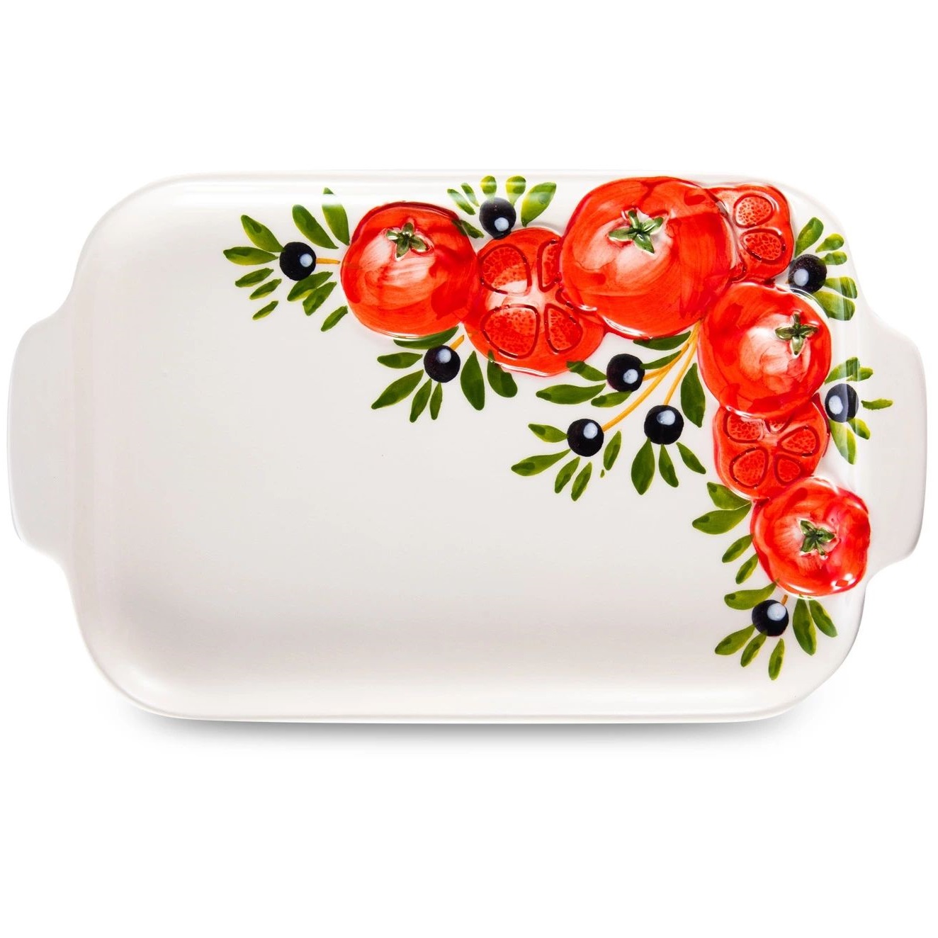Блюдо прямоугольное Edelweiss Tomato & Olives Medium Rectangular Platter EDW-639P