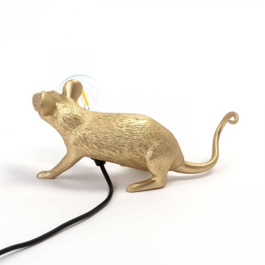 Настольная лампа Seletti Mouse Lamp Lop Gold 15232