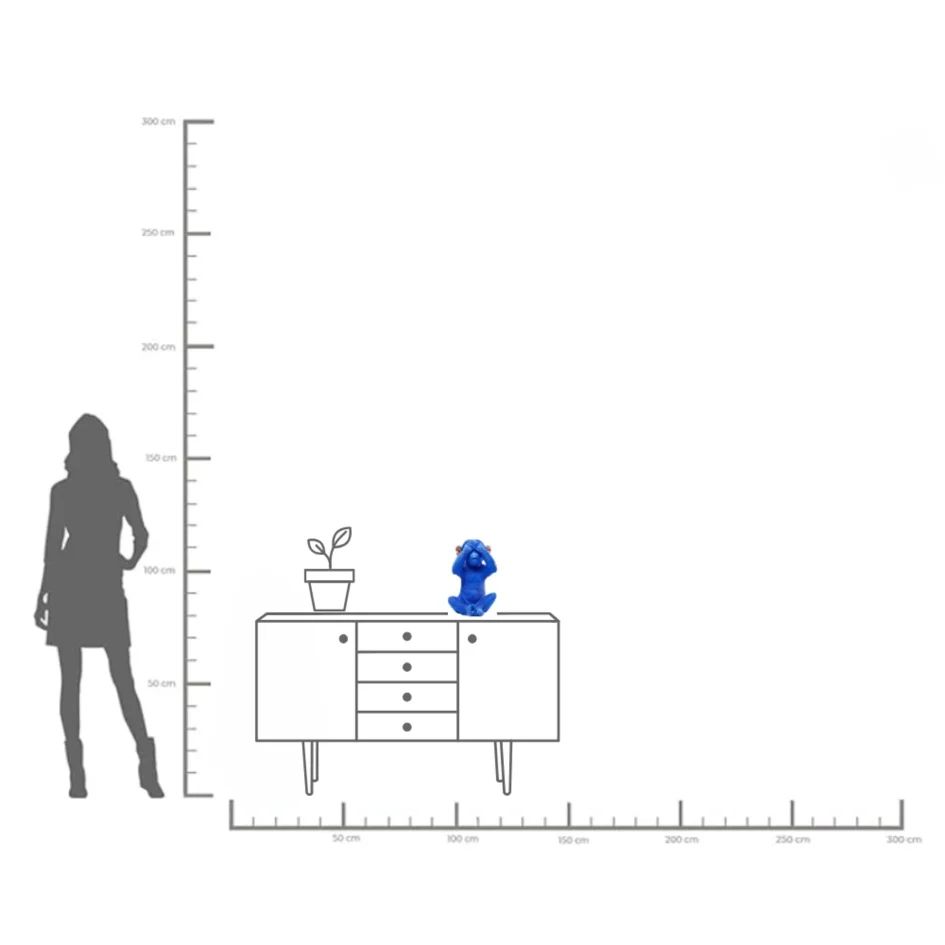 Копилка KARE Spardose Monkey Mizaru Blau 60792