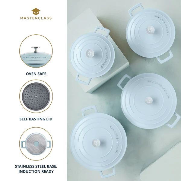 Кастрюля KitchenCraft MasterClass Sky Blue Cast Aluminium Casserole Dish MCMCRD28SKY