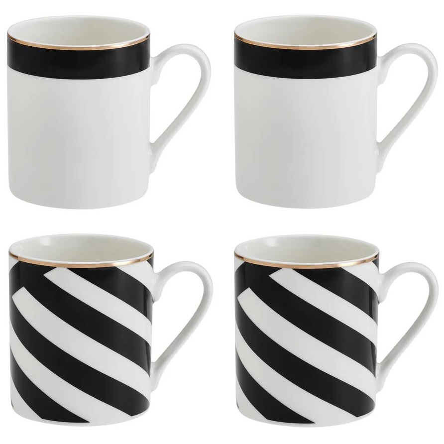 4 кружки KitchenCraft Mikasa Luxe Deco Mugs Set MKLDMUGPK4