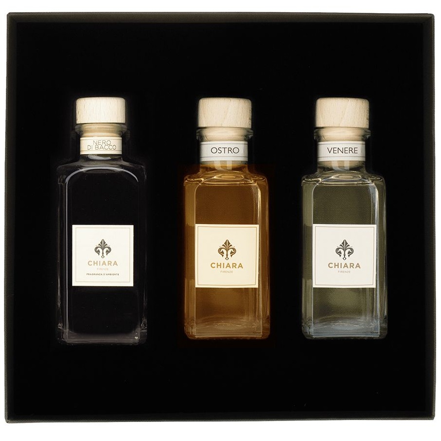 Подарочный арома-набор Chiara Firenze Nero di bacco / Venere / Ostro Gift Set 3X100/NERONEW