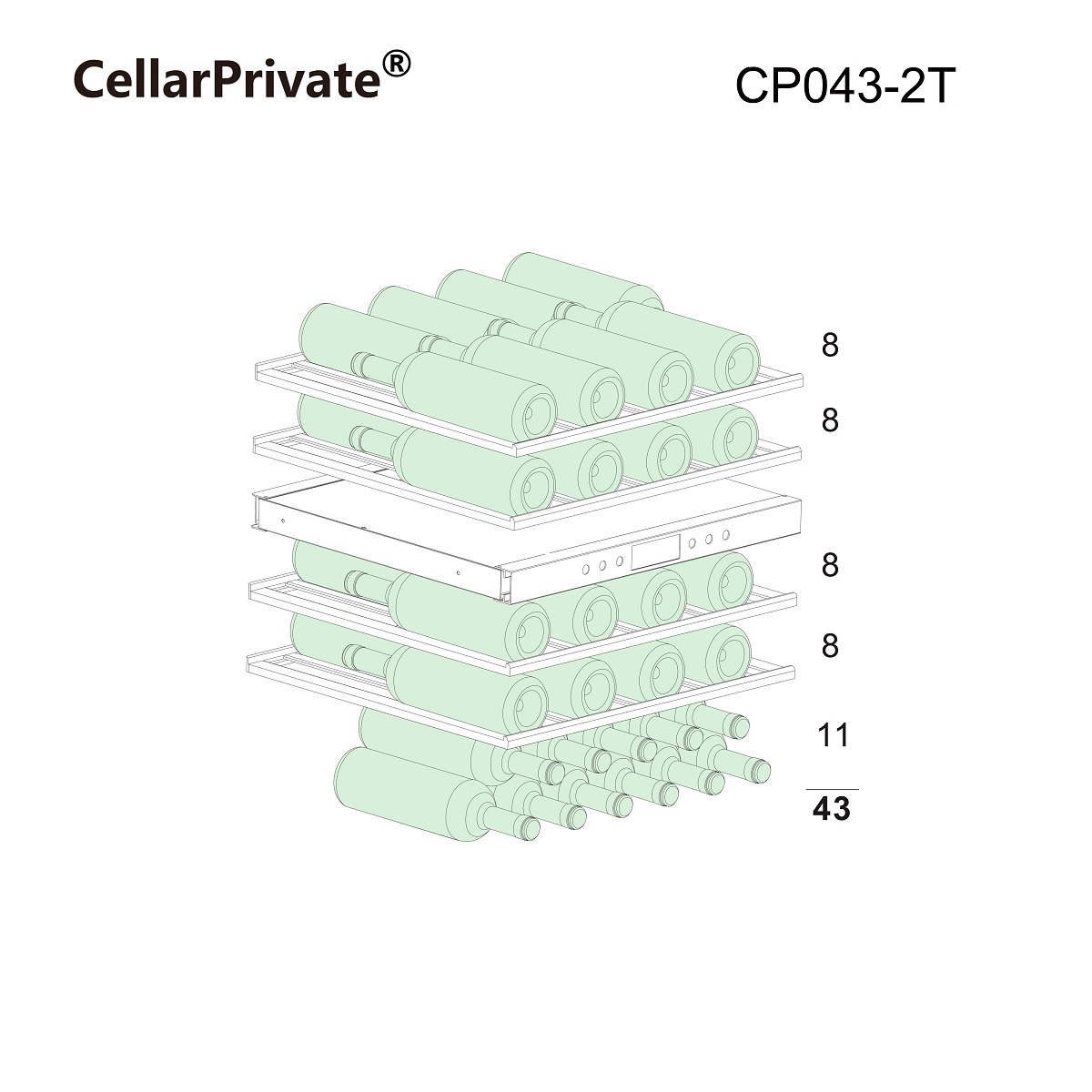 Винный шкаф Cellar Private CP043-2T