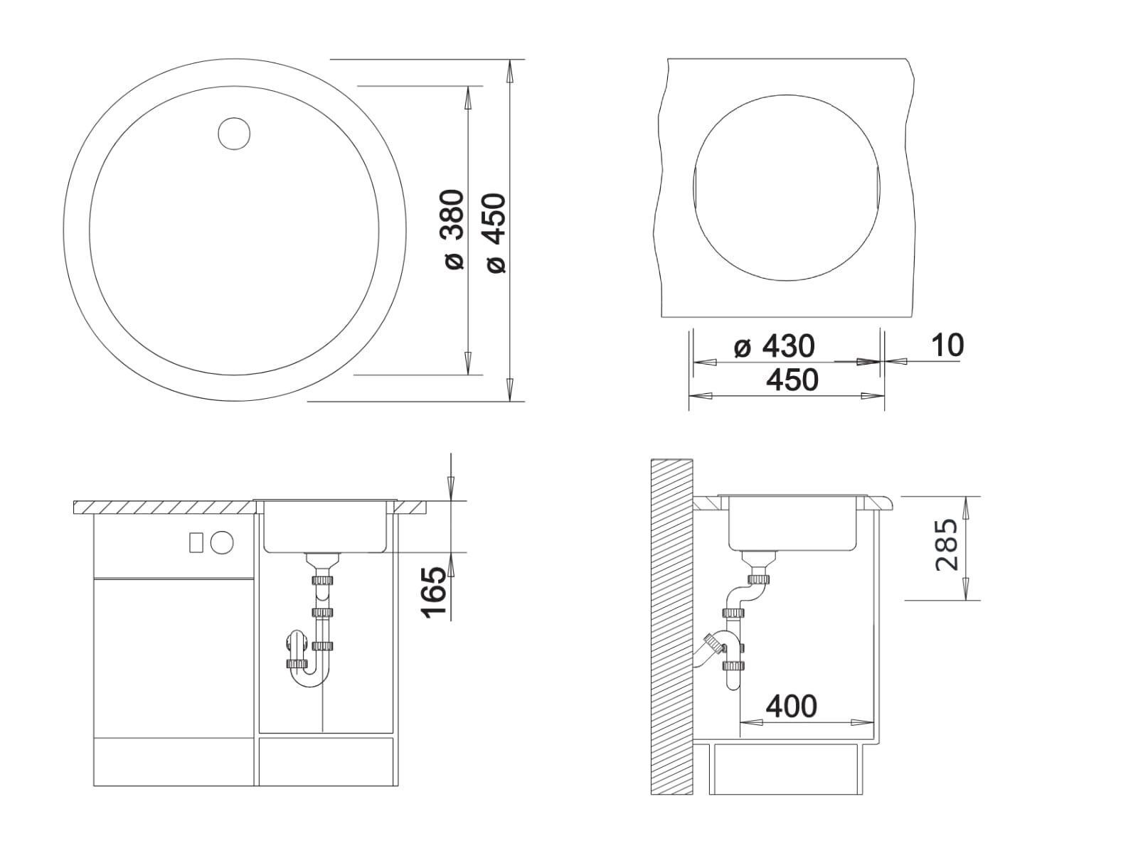 Кухонная мойка Blanco Rondo Silgranit Anthracite 511629