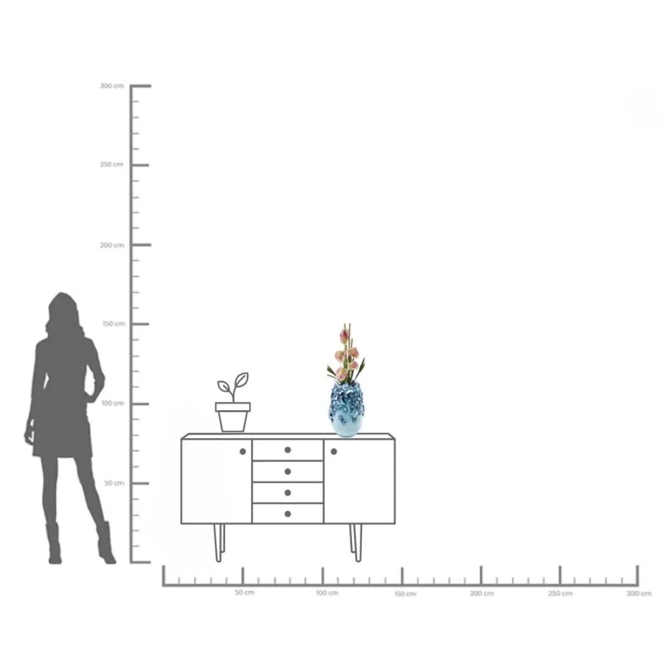 Ваза KARE Vase Butterflies Lightblue 60463