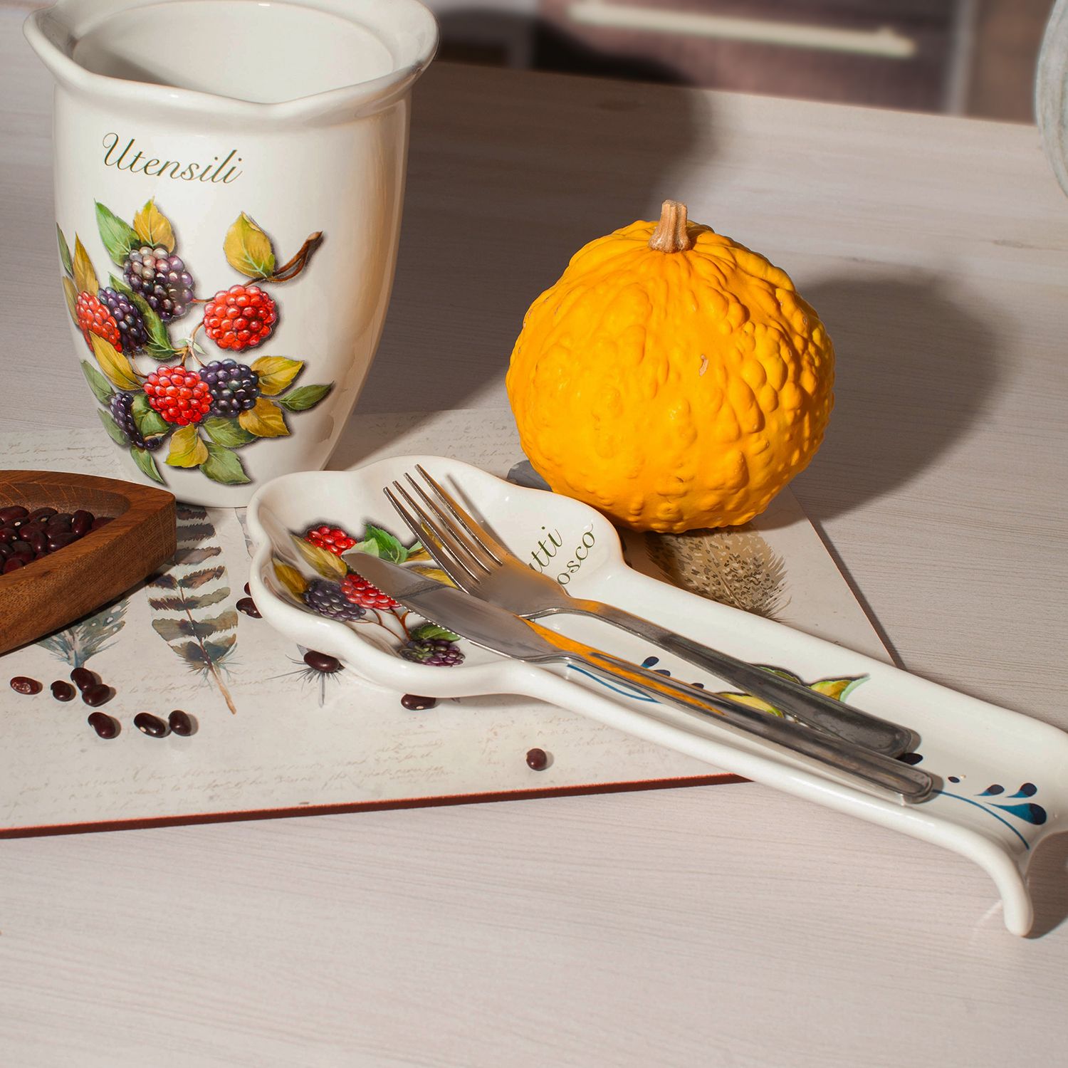 Подставка под ложку Nuova Cer Frutti di Bosco Posamestolo 3673-FBO