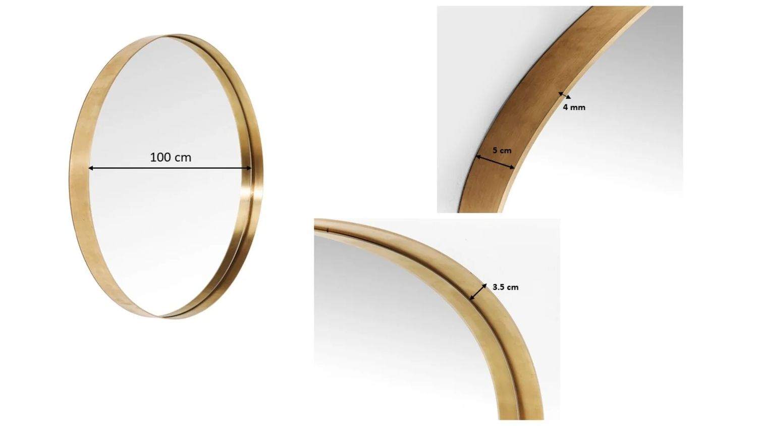 Зеркало KARE Spiegel Curve Brass 85278