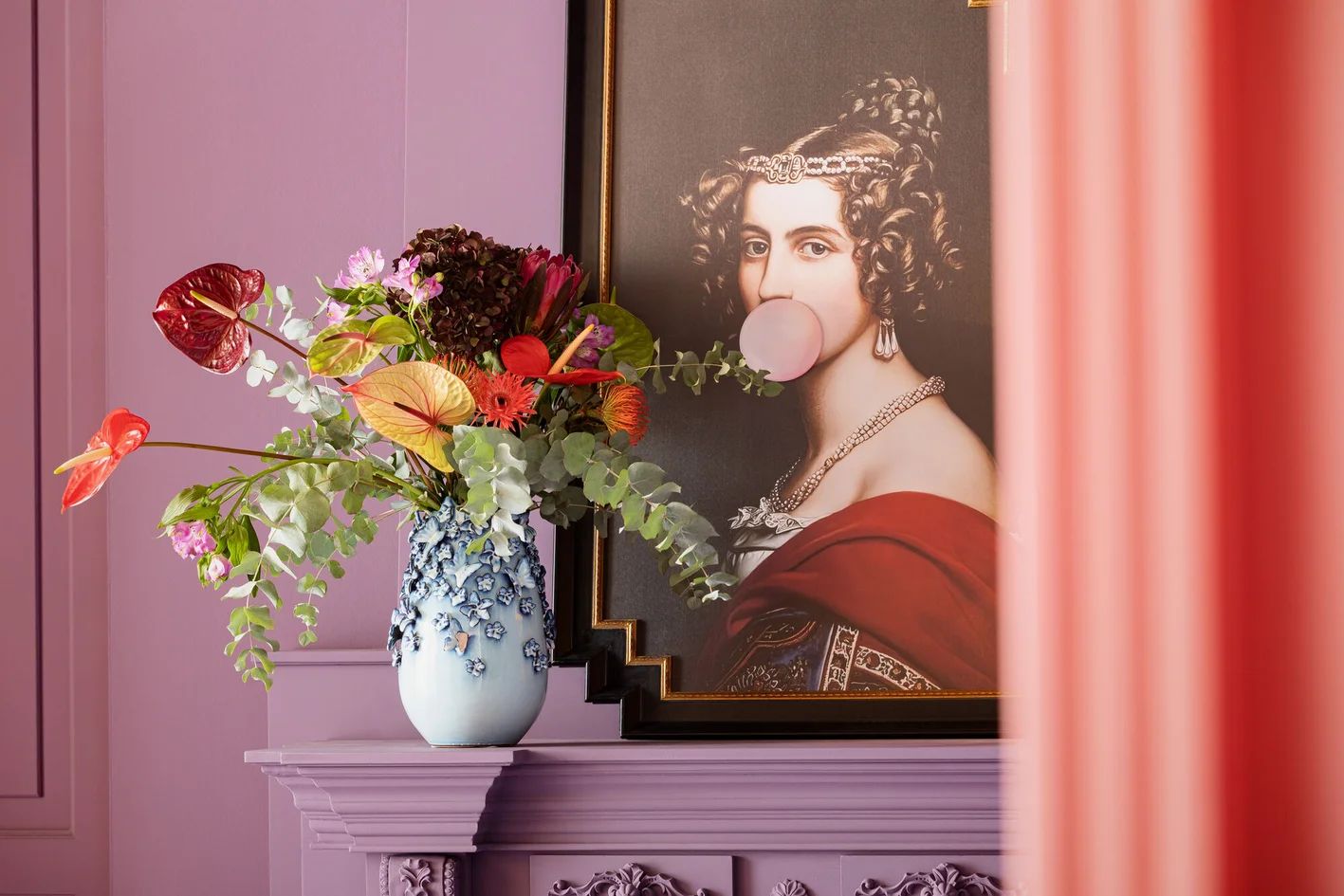 Ваза KARE Vase Butterflies Lightblue 60463