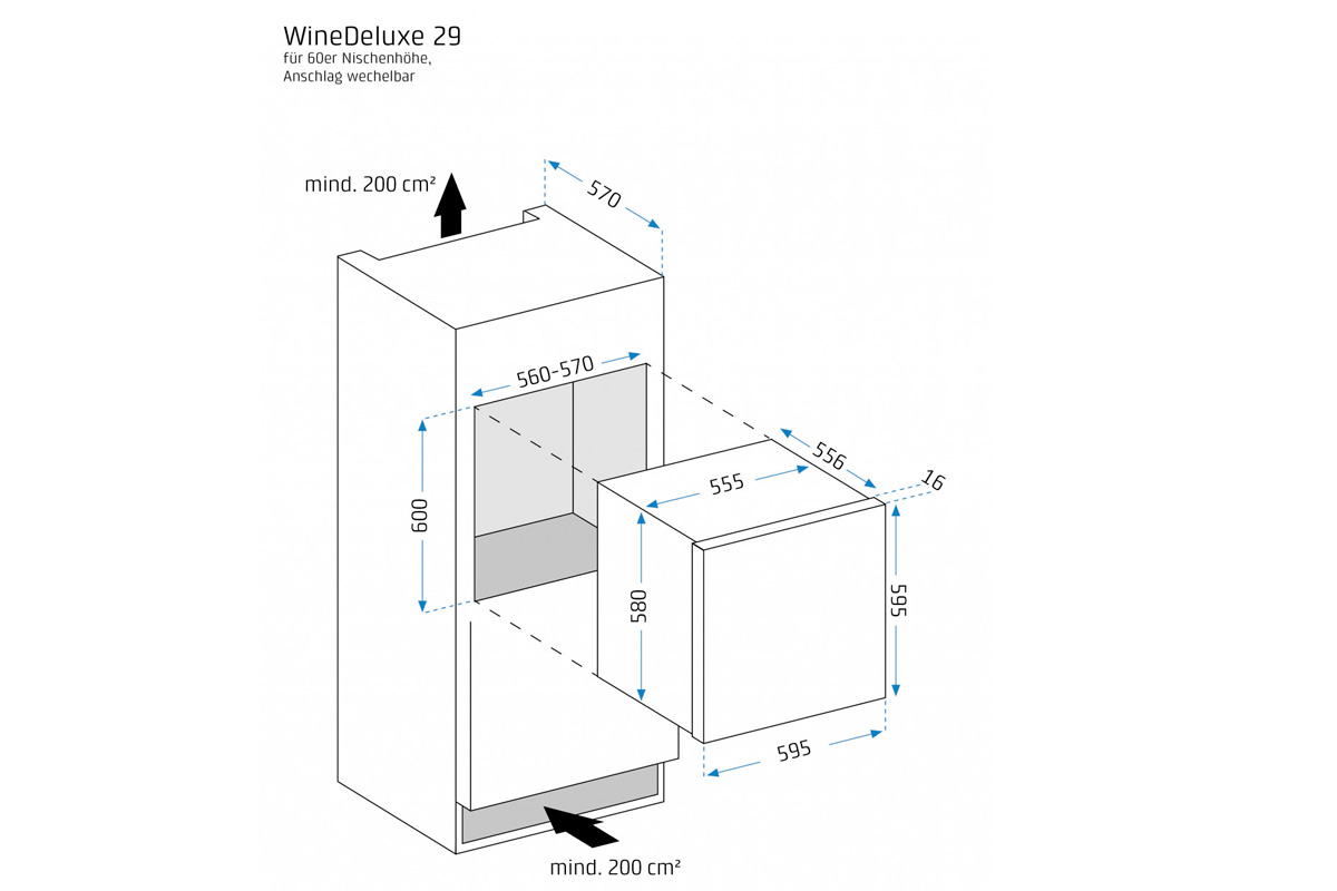 Встраиваемый винный шкаф Caso WineDeluxe E 29