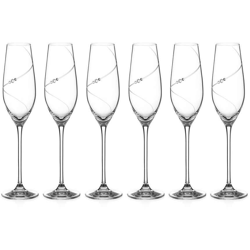 6 бокалов для шампанского Diamante Silhouette 210 мл (арт. 1045.416.EPT)