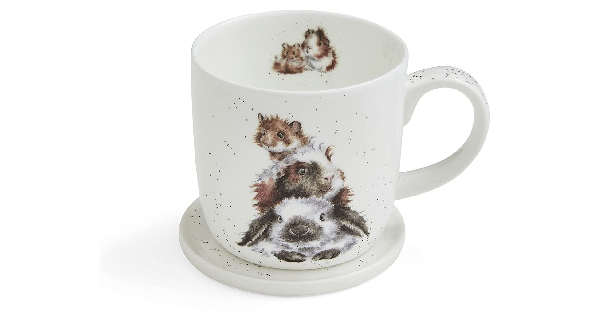 Кружка с подставкой Royal Worcester Wrendale Designs Guinea Pig in the Middle WNQV3943-XG