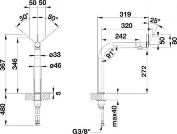 Кухонный смеситель Blanco Vonda Stainless Steel 518435