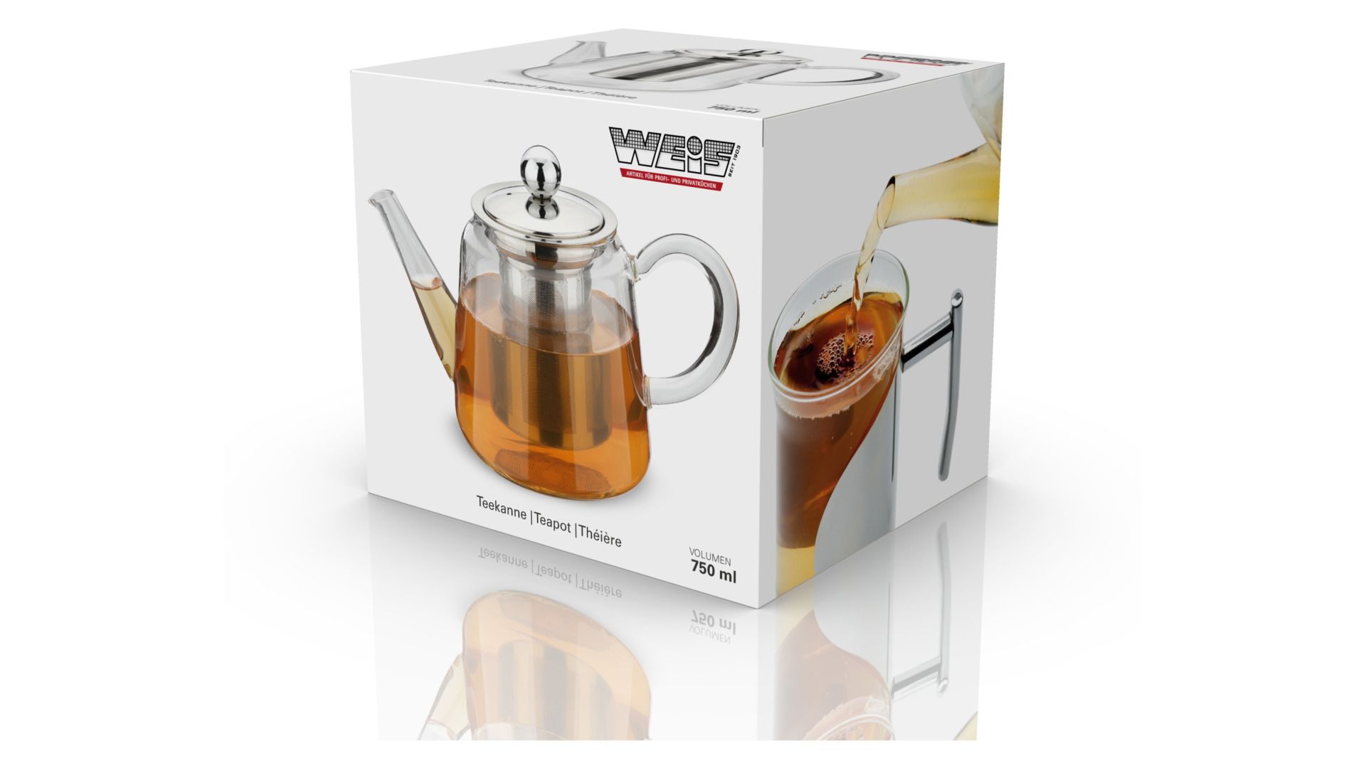 Чайник заварочный Weis Teekanne Glas mit Teefilter 17803