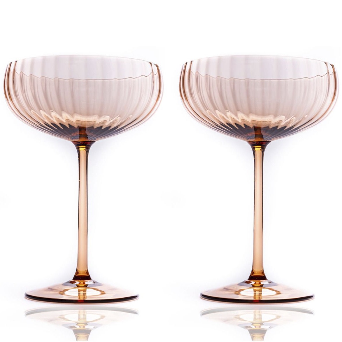 2 бокала для шампанского Anna Von Lipa Lyon Champagne Saucer New Brown Set AVL-622-30