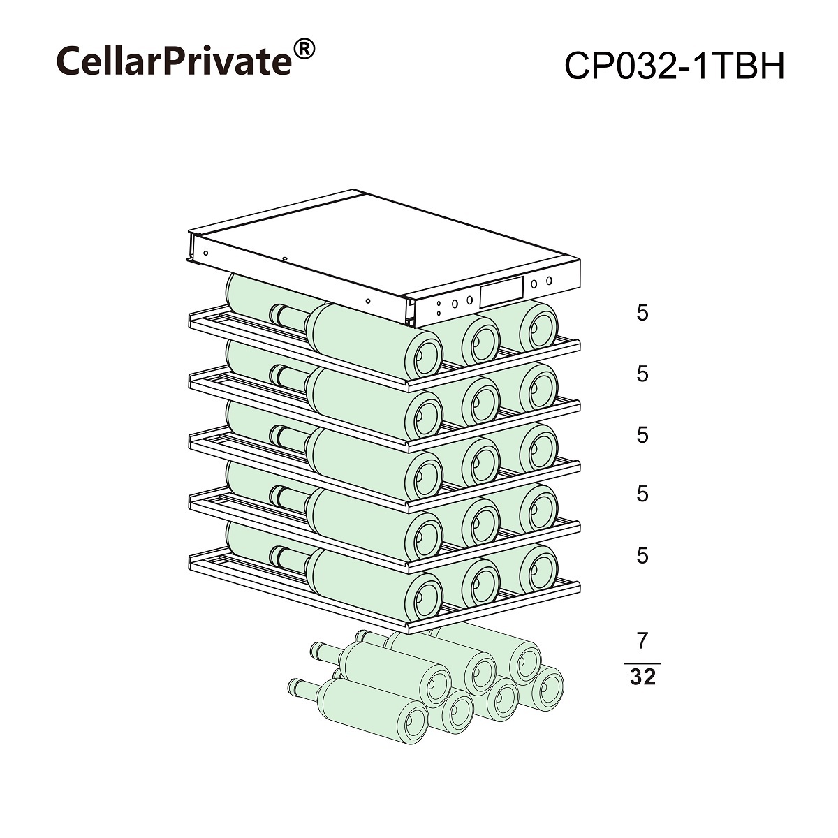 Винный шкаф Cellar Private CP032-1TBH