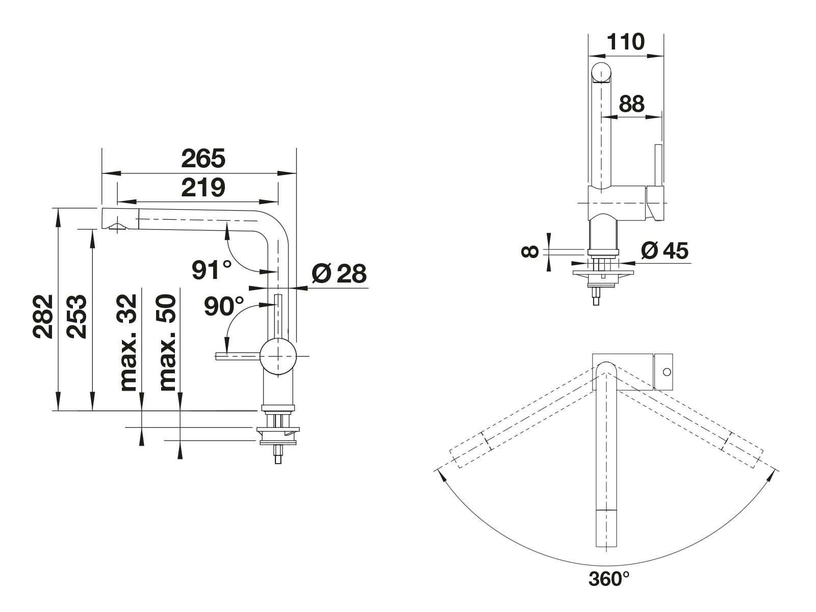 Кухонный смеситель Blanco Linus PVD Satin Platinum 527698