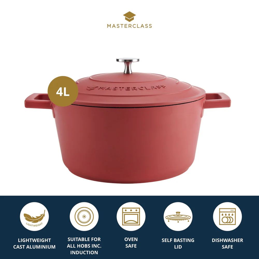 Кастрюля с крышкой KitchenCraft MasterClass Red Casserole Dish MCMCRD24RED