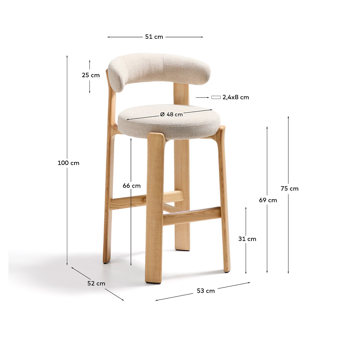 Барный стул La Forma Granite Silla de Bar LF-301971