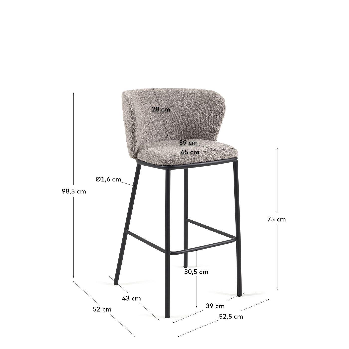 Барный стул La Forma Ciselia Silla de Bar LF-110409