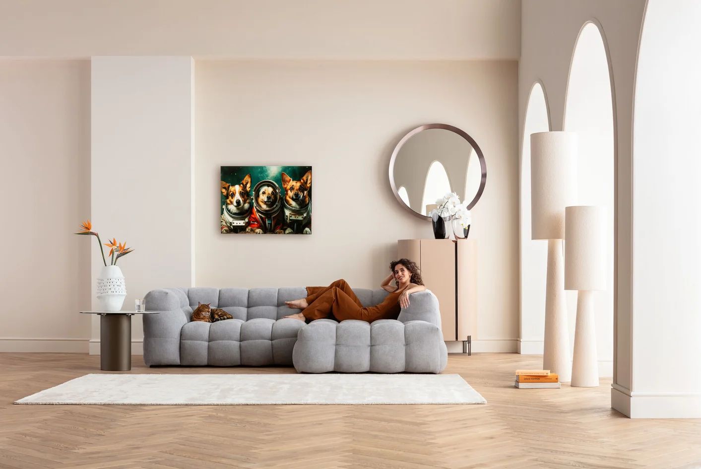 Картина KARE Glasbild Astronauts Dogs 56276