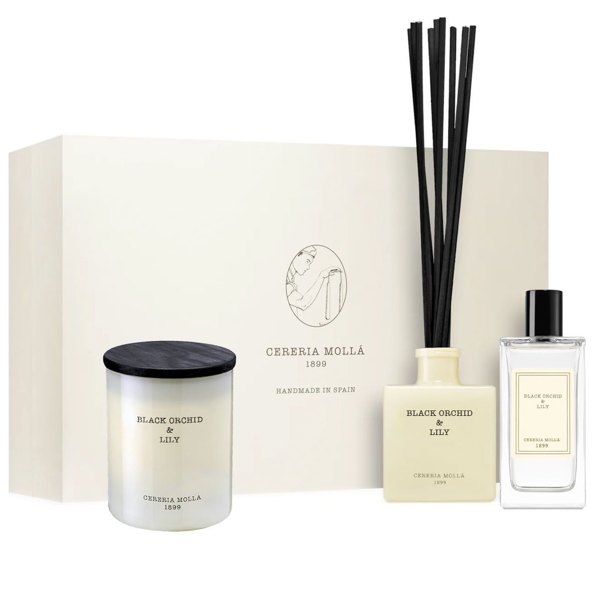 Подарочный арома-набор Cerería Mollá 1899 Black Orchid & Lily Gift Set SET3C-BOL