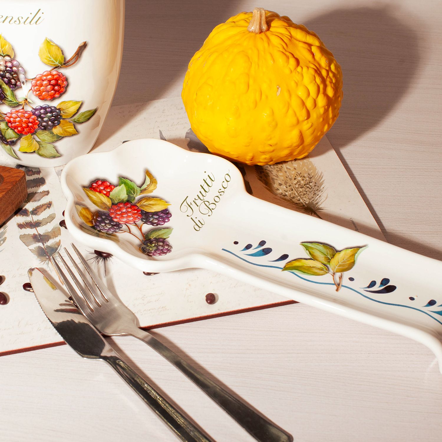 Подставка под ложку Nuova Cer Frutti di Bosco Posamestolo 3673-FBO