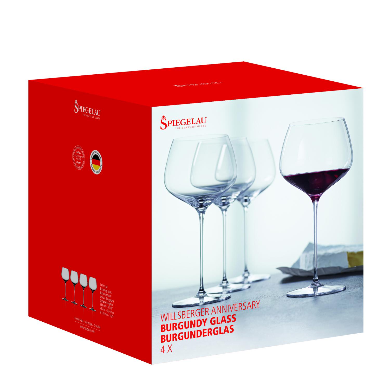 4 бокала для красного вина Spiegelau Willsberger Anniversary Burgundy Set 1416180