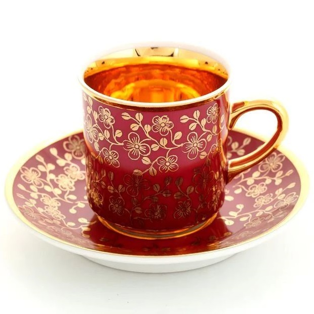 Чашка с блюдцем Leander Windsor Zlaté Květiny 02120413-A341