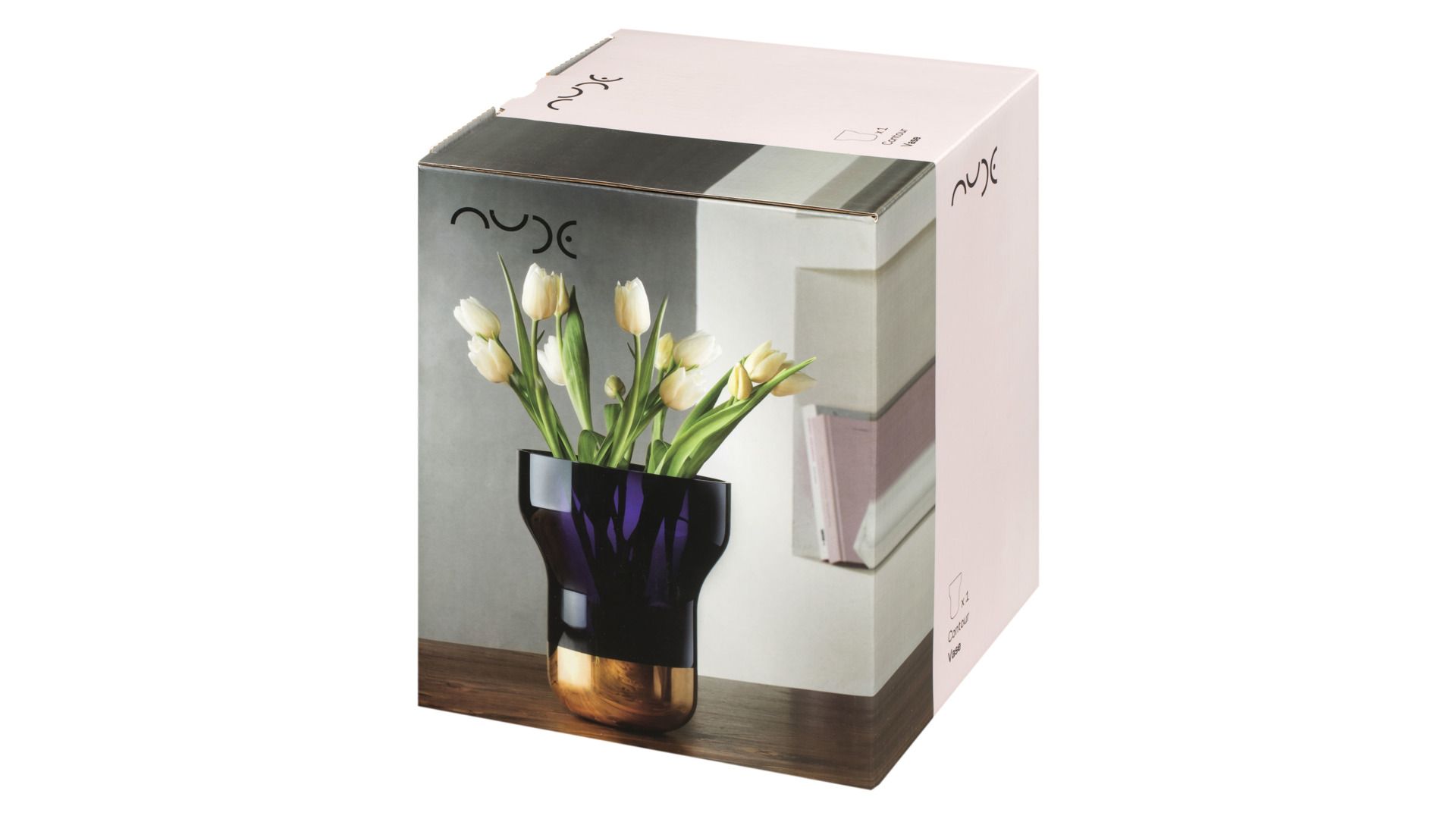 Ваза Nude Glass Contour Purple Gold 1091746