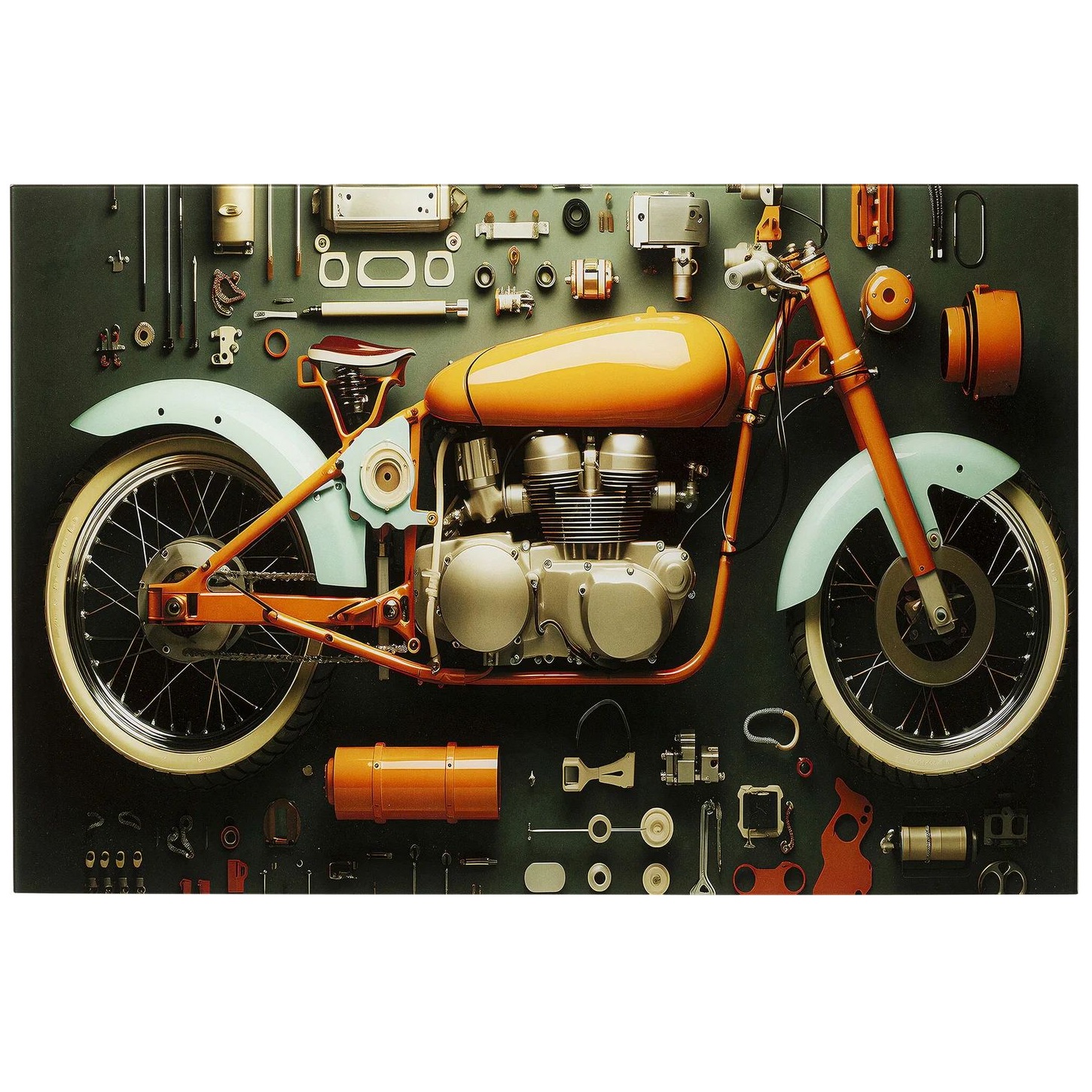 Картина KARE Glasbild Garage Motorbike 56269