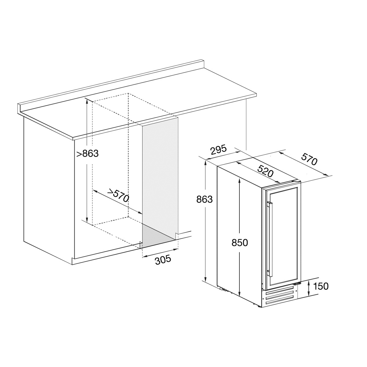 Винный шкаф Temptech Premium VWC300SB
