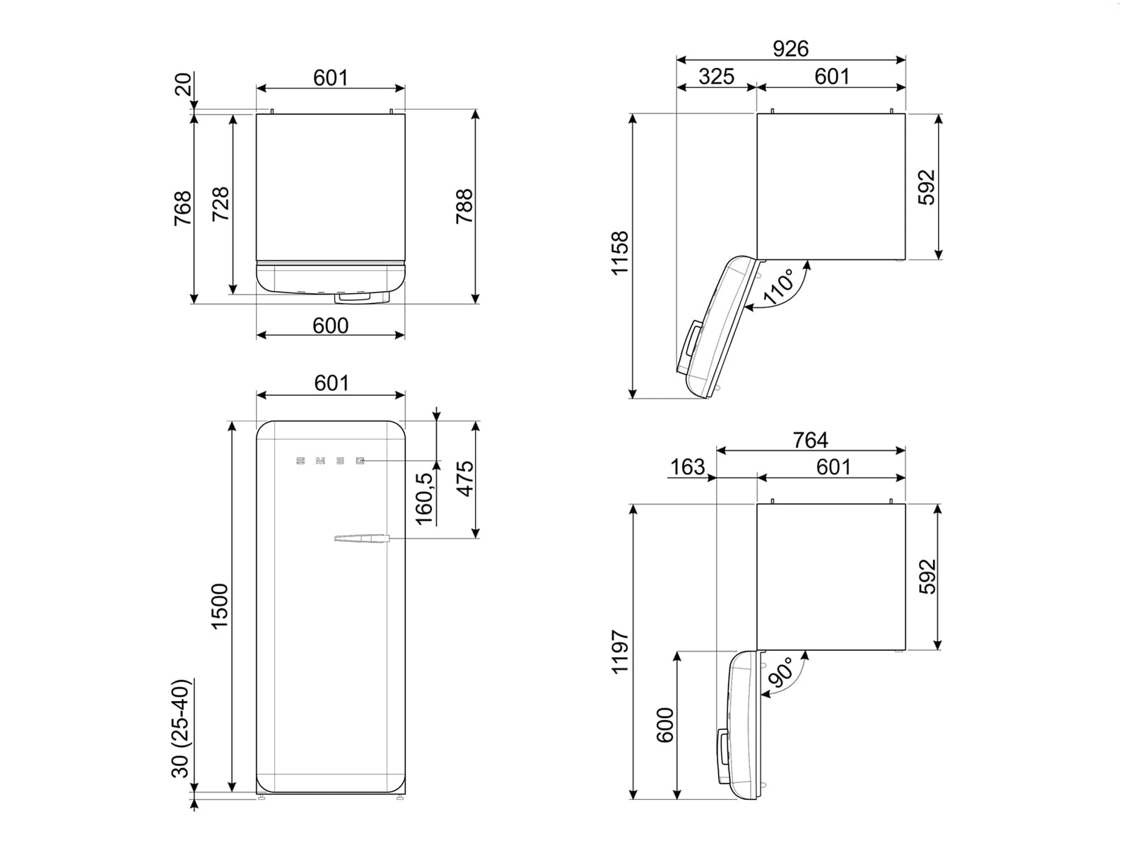 Холодильник SMEG FAB28LYW5
