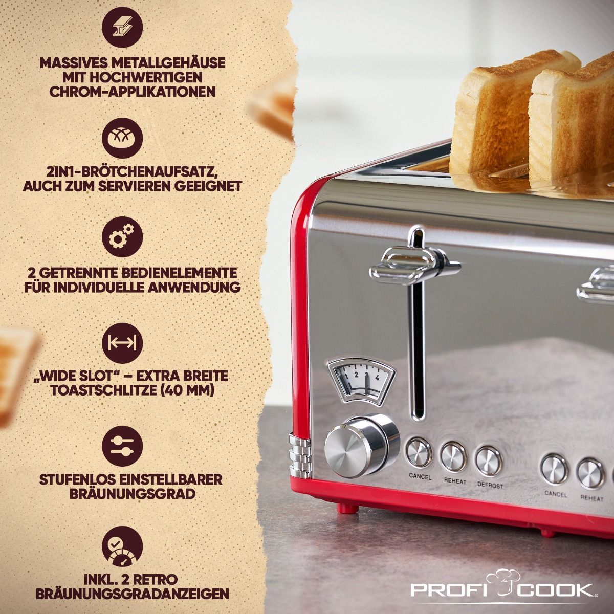 Тостер Proficook PC-TA 1194 rot