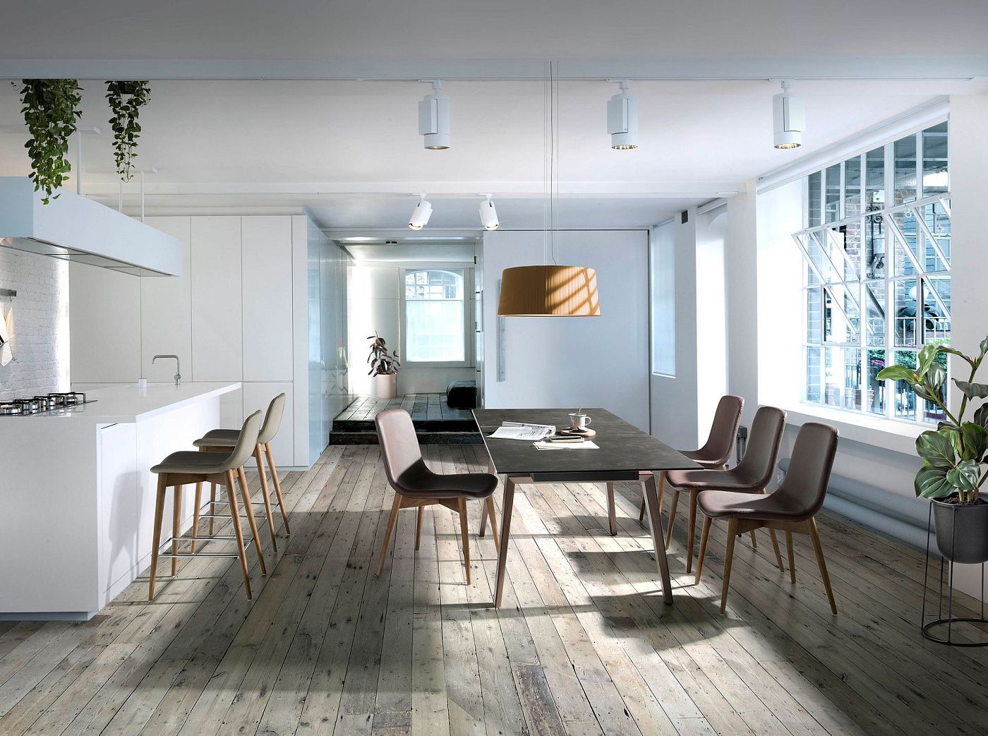 Полубарный стул Angel Cerdá Taburete polipiel visón 4044 AC-069995