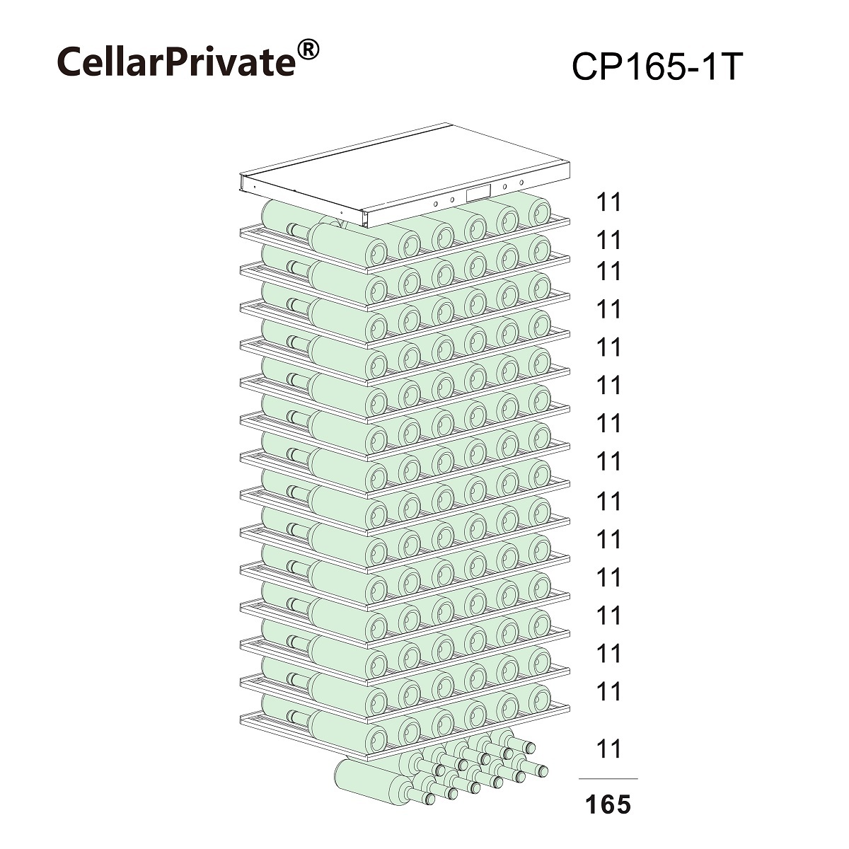 Винный шкаф Cellar Private CP165-1T