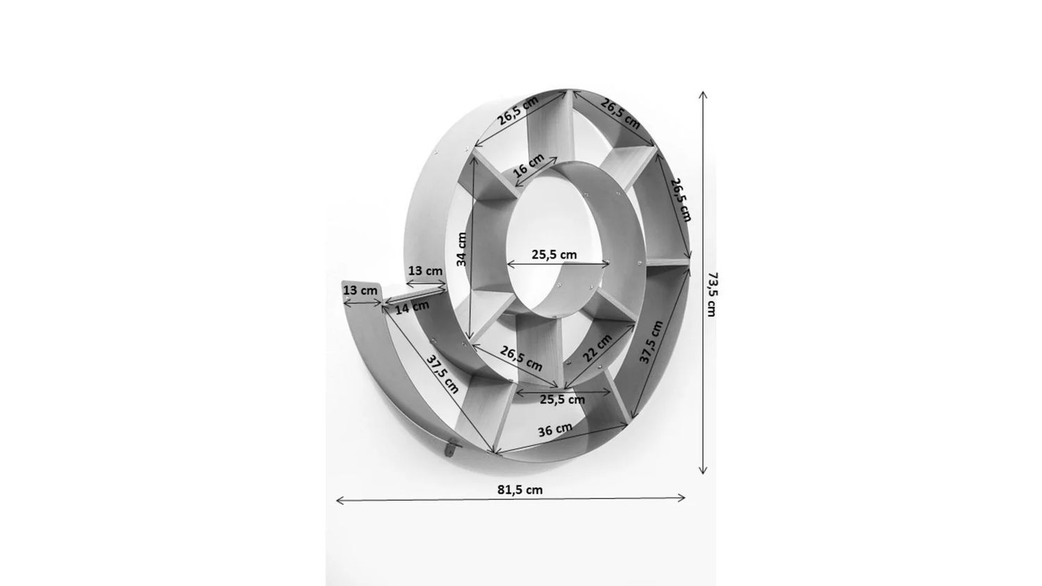 Полка KARE Wandregal Snail Silver grau 70755