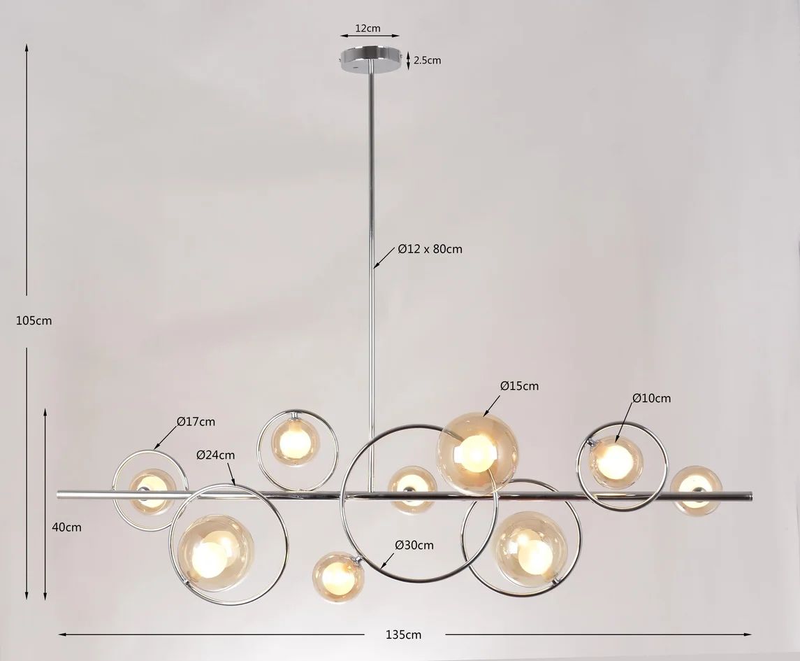 Подвесной светильник KARE Hängeleuchte Universe Chrome 55402
