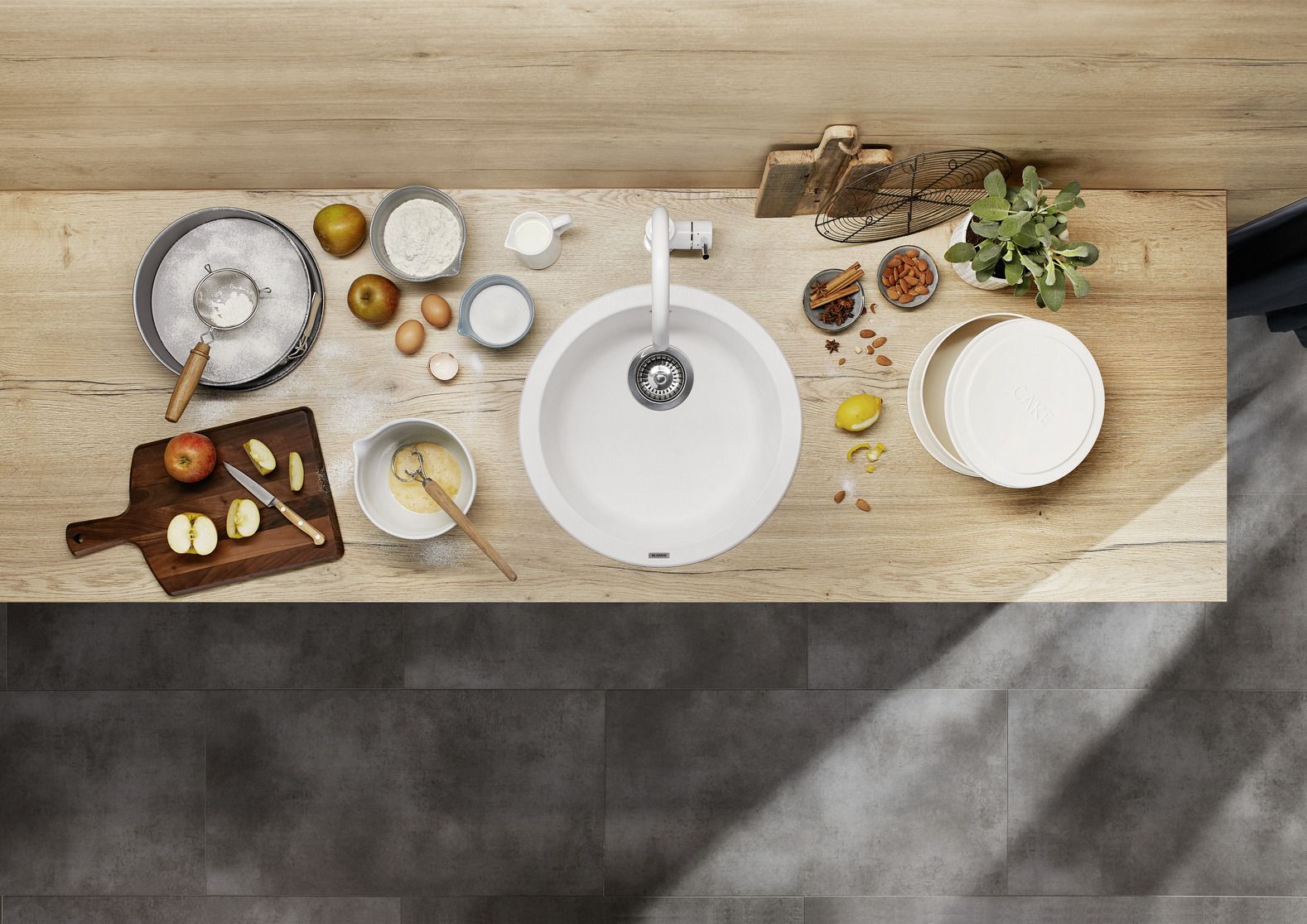 Кухонная мойка Blanco Rondo Silgranit White 511621