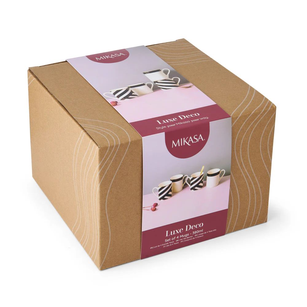 4 кружки KitchenCraft Mikasa Luxe Deco Mugs Set MKLDMUGPK4