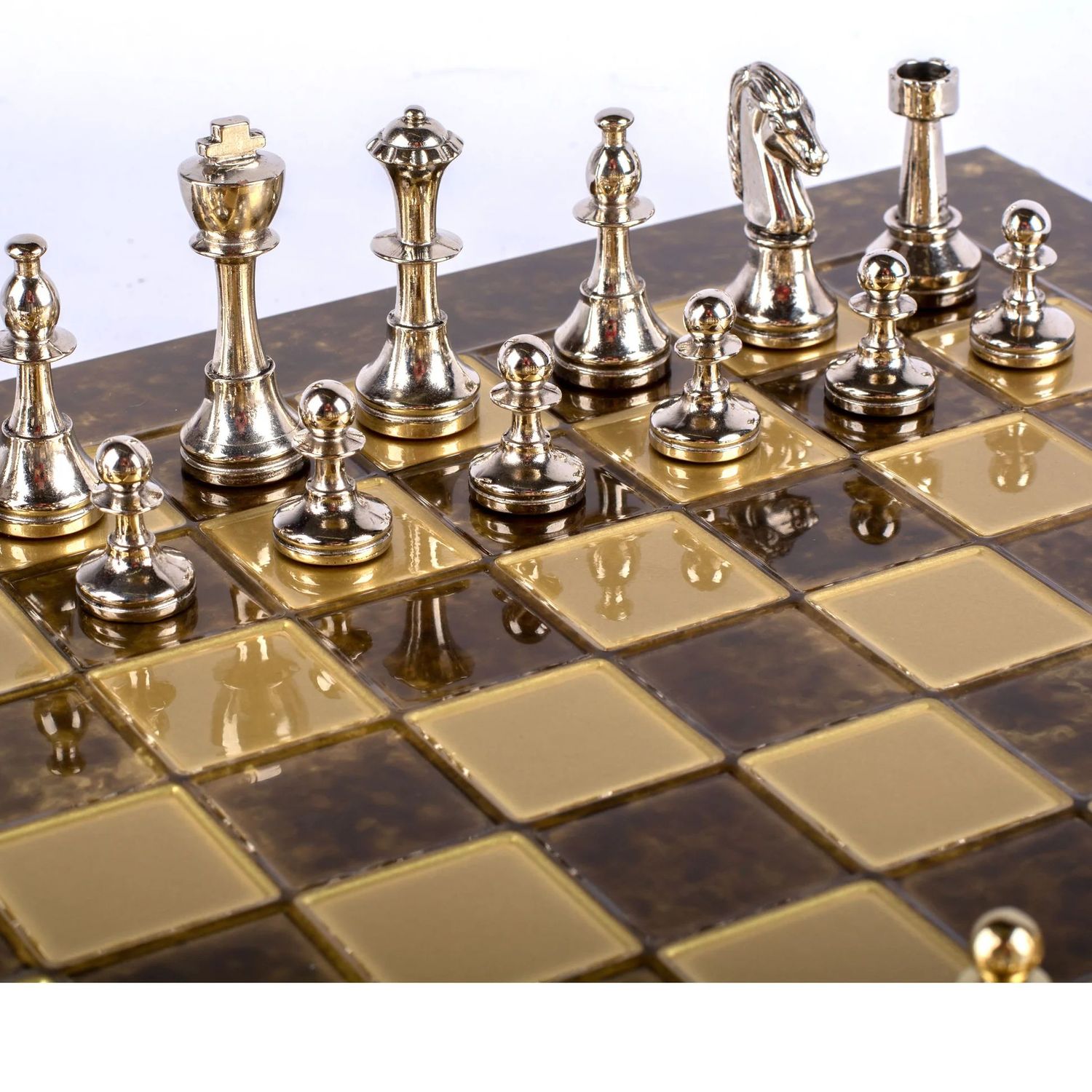 Шахматы Manopoulos Classic Metal Staunton Chess Set S34BRO