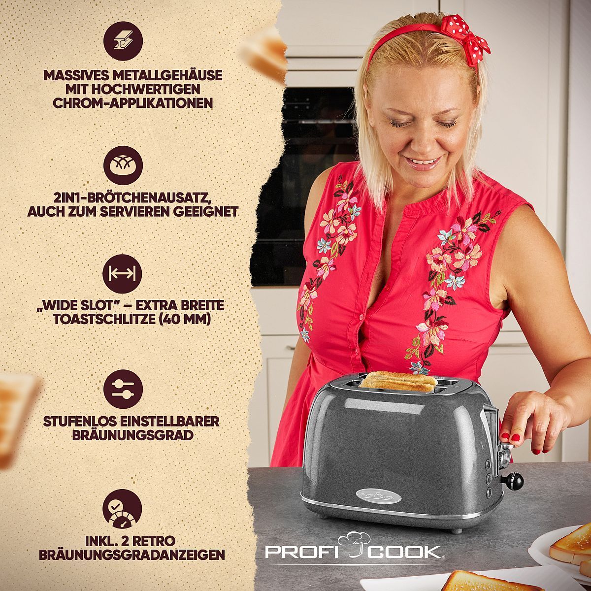 Тостер Proficook PC-TA 1193 anthrazit