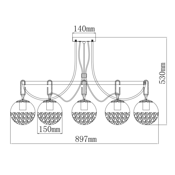 Люстра потолочная De Markt Hamburg Ceiling Chandelier 605016308