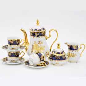 Кофейный сервиз Leander Mary-Anne Kobalt + Zlatá Růže 03160714-0431
