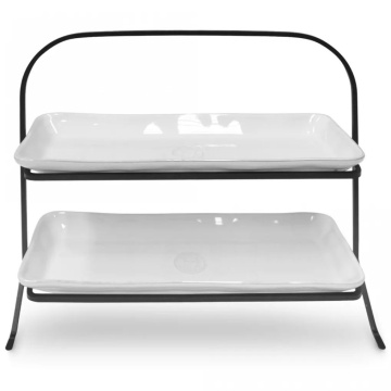 Блюдо двухъярусное Costa Nova Nova Tiered Stand w/ Two Trays NORS01-WHE