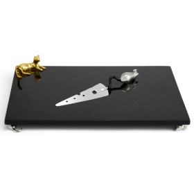 Доска для сыра с ножом Michael Aram Cat & Mouse Large Cheese Board w/ Knife (арт. 130129)